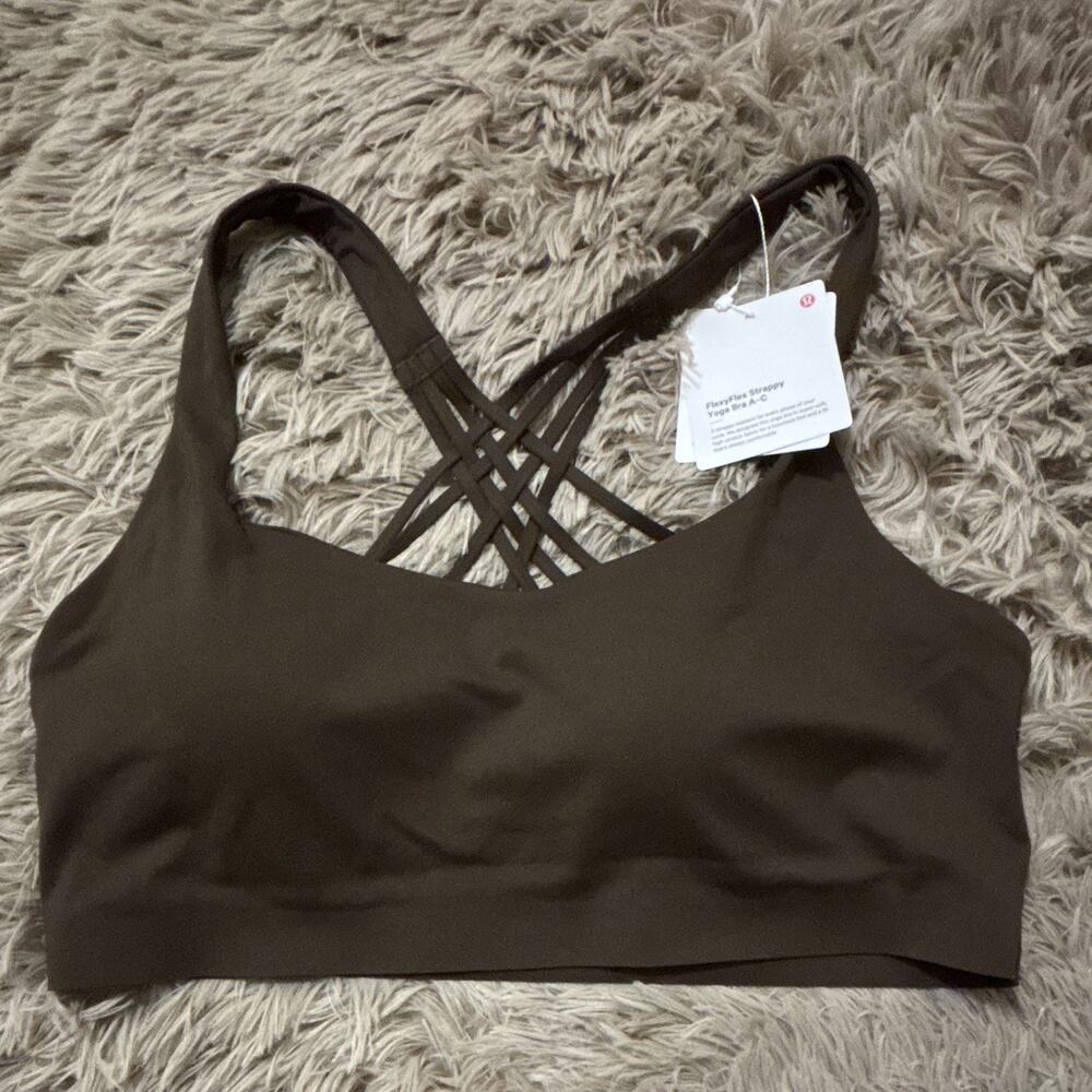 lululemon Strappy Crossback Yoga Bra Wireless Brown L/XL A-C cup